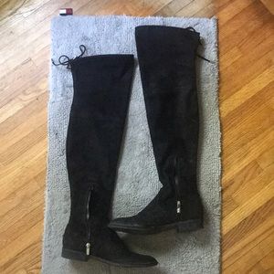 Over the knee black boots
